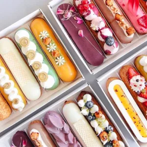 Colourful éclairs